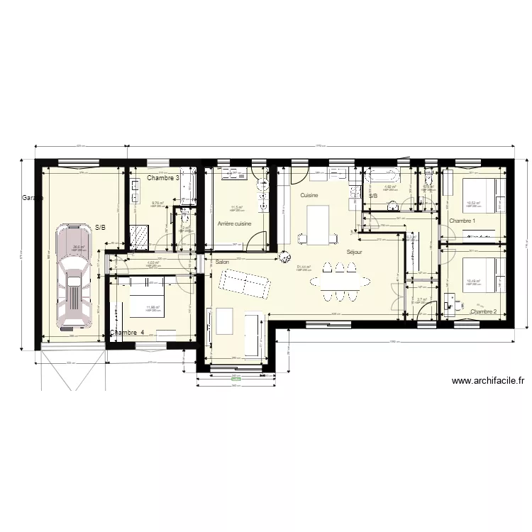 PLAN RDC PLEIN PIED 1 CH FACADE 28 08 2021. Plan de 