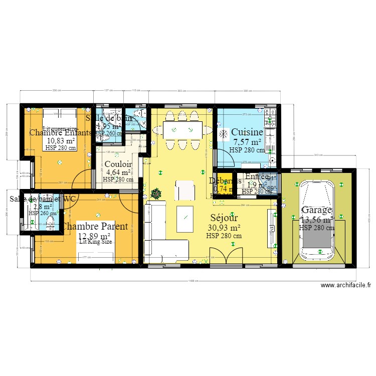 Plan de 03 Pièces. Plan de 0 pièce et 0 m2
