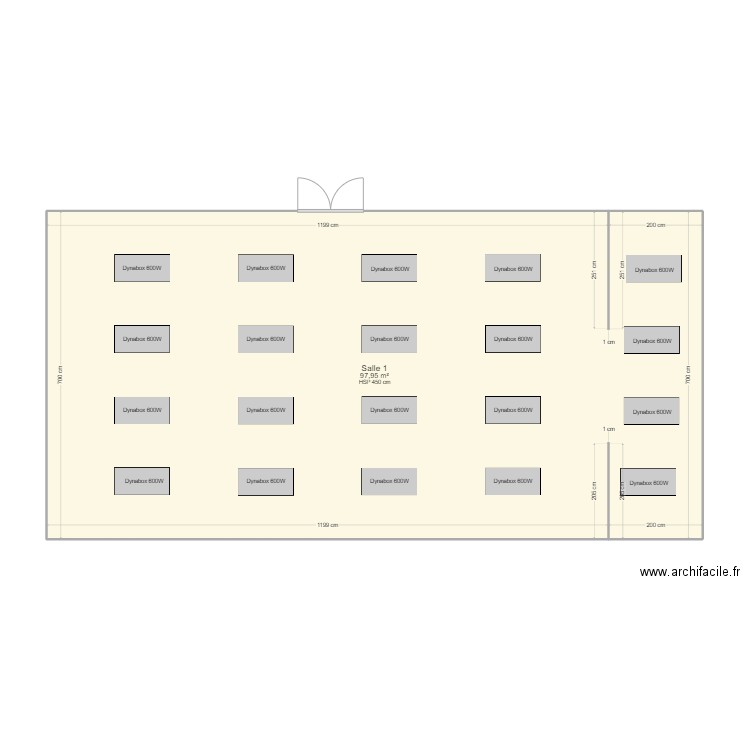 CESSON O.C.C - Salle 1. Plan de 1 pièce et 98 m2