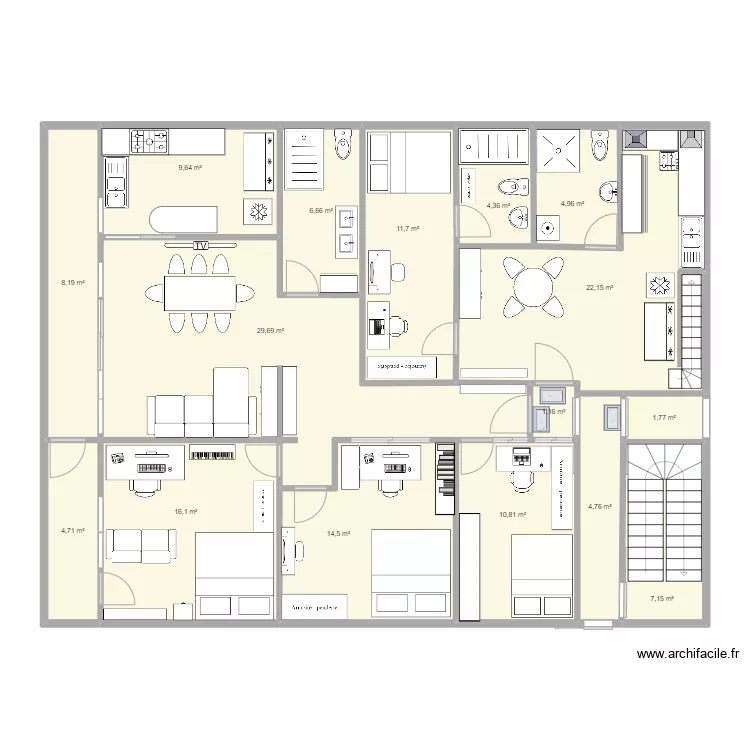 appart 3. Plan de 