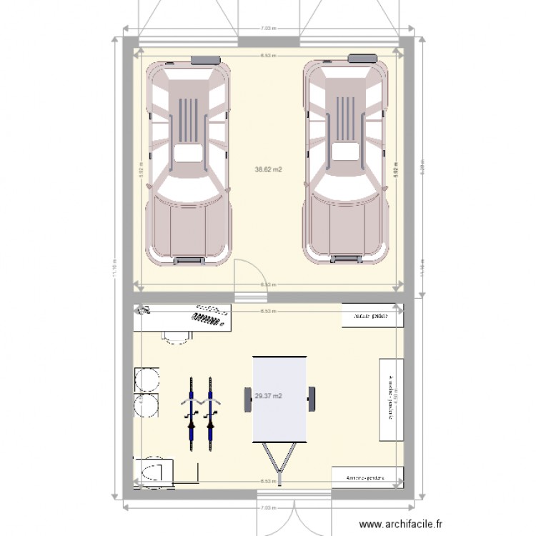 garage. Plan de 0 pièce et 0 m2