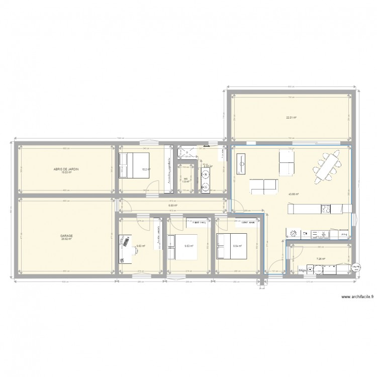 plan maison 105m2 . Plan de 0 pièce et 0 m2