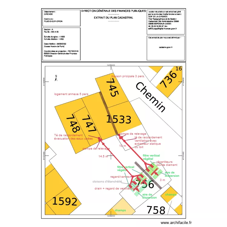"jardi assainissement", filiaire phyto&eacute;puration. Plan de 