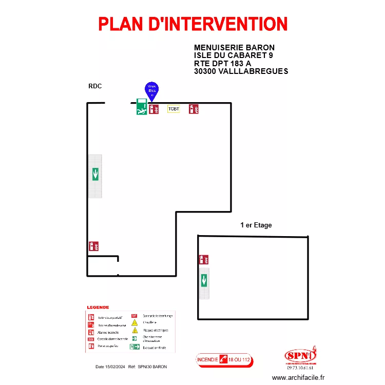 PLAN MENUISERIE BARON. Plan de PLAN MENUISERIE BARON. Plan de
