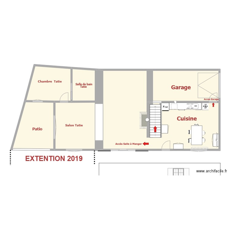 maison Tatie Moineau. Plan de 8 pièces et 278 m2