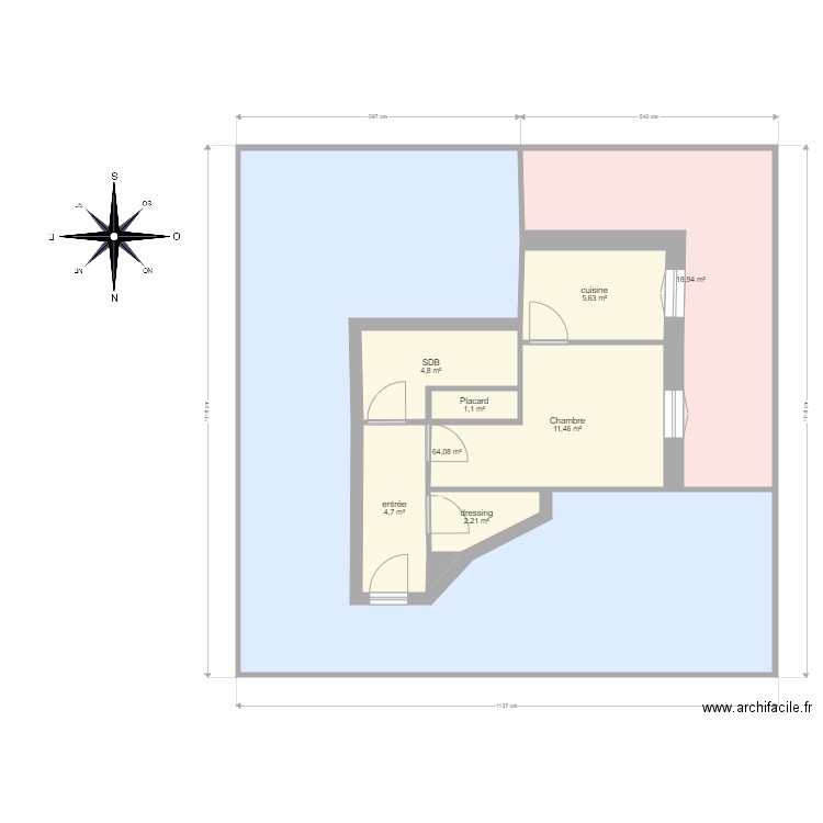 LOT 28 rdc. Plan de 9 pièces et 113 m2