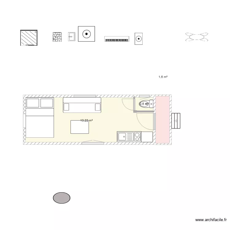 roulOTTE 650  r  faugier terrasse. Plan de 