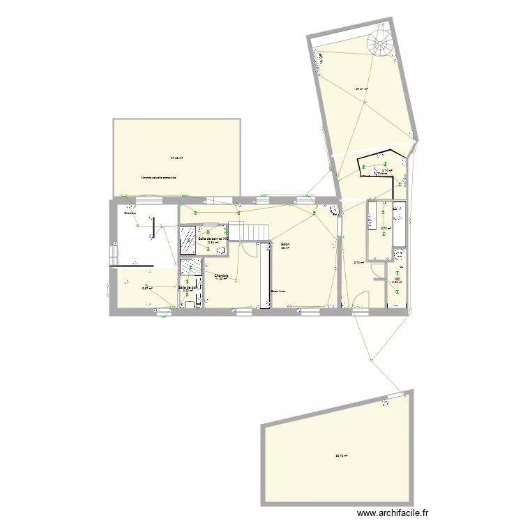 Maison Trezien  bas 2 &eacute;lectrique. Plan de 