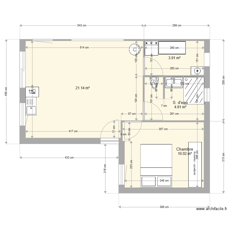 Extension bois 2 a. Plan de 0 pièce et 0 m2