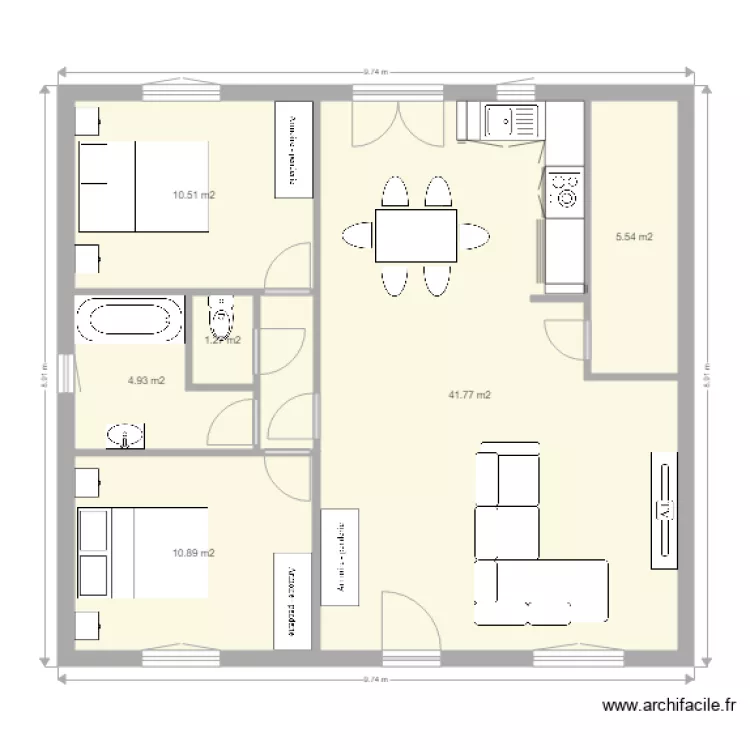 MAISON GENILLE. Plan de 