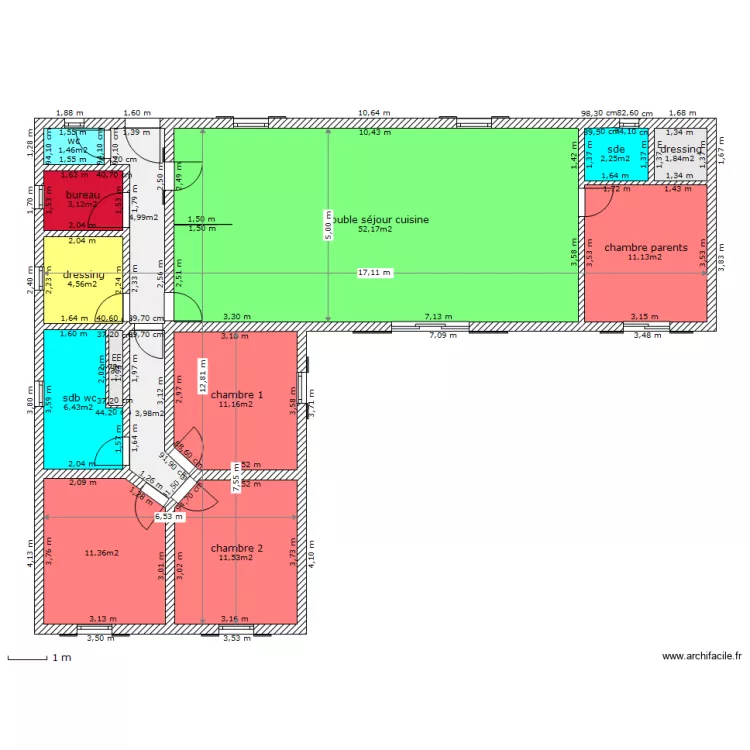 maison l 134.85 m&sup2;. Plan de 