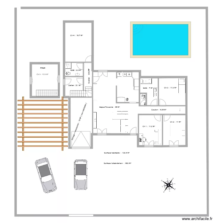 maison cugnaux s g. Plan de 