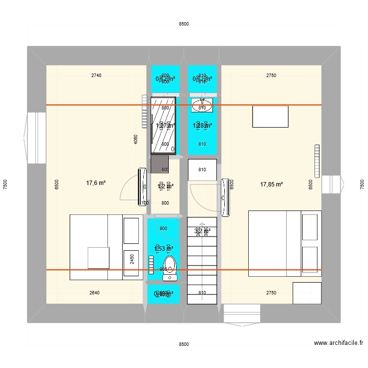 plan cibourg existant. Plan de 10 pièces et 46 m2