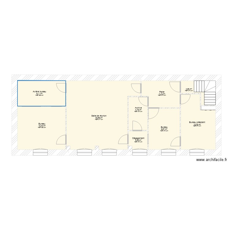 bureau projet existant. Plan de 0 pièce et 0 m2