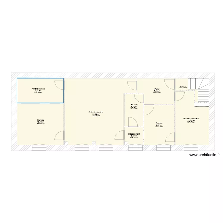 bureau projet existant. Plan de 