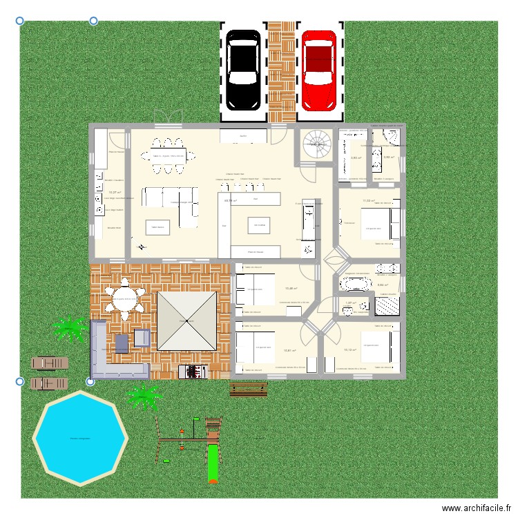 maison1. Plan de 11 pièces et 137 m2