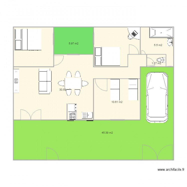 Maison Calavi1 f4. Plan de 0 pièce et 0 m2