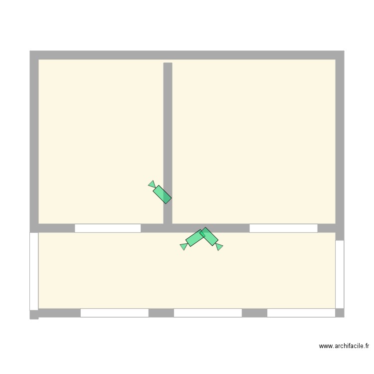 CHEZ NANOUNE. Plan de 2 pièces et 60 m2