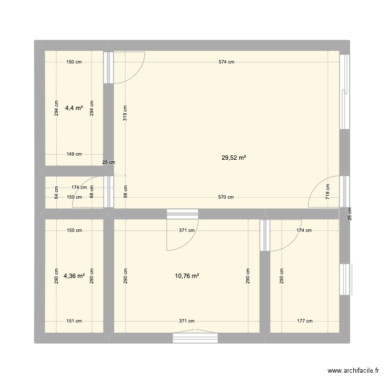 MEHDI. Plan de 4 pièces et 49 m2