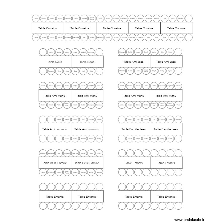 Plan de table mariage. Plan de 0 pièce et 0 m2