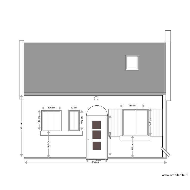 lochain declaration facade travaux . Plan de 1 pièce et 24 m2