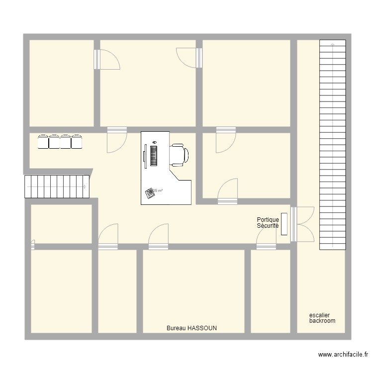 Commissariat. Plan de 0 pièce et 0 m2