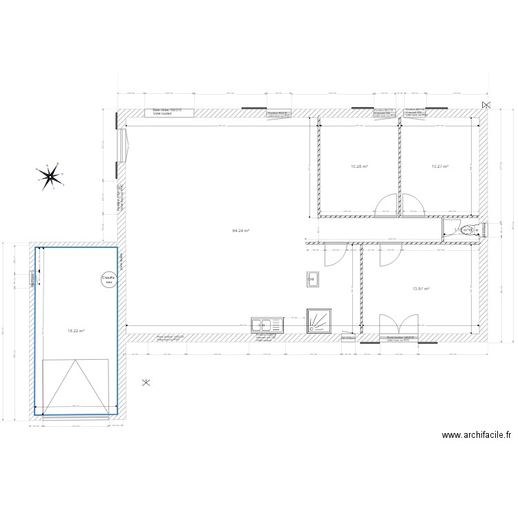 Maison nue ouvertures mur 30. Plan de 0 pièce et 0 m2