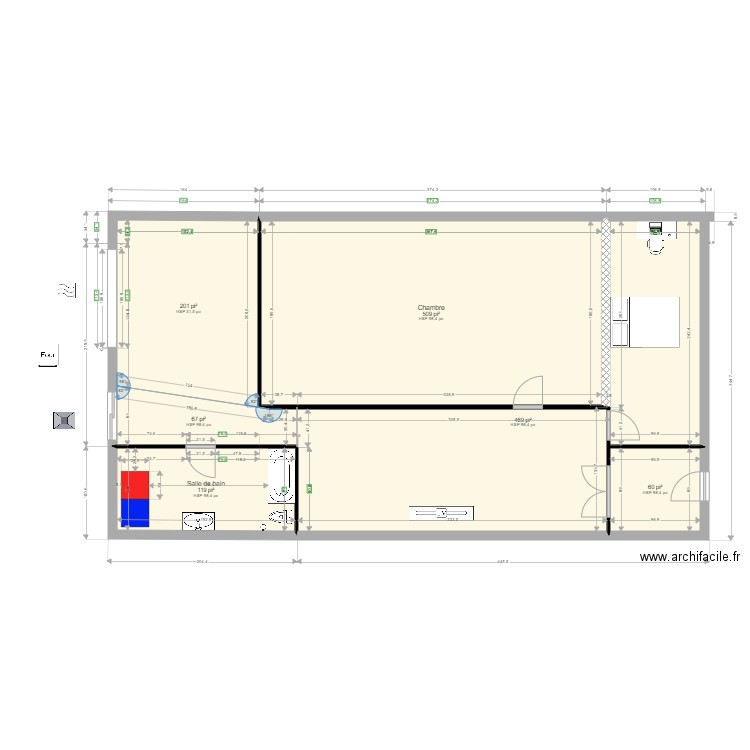 cuisine jacinthe. Plan de 6 pièces et 132 m2