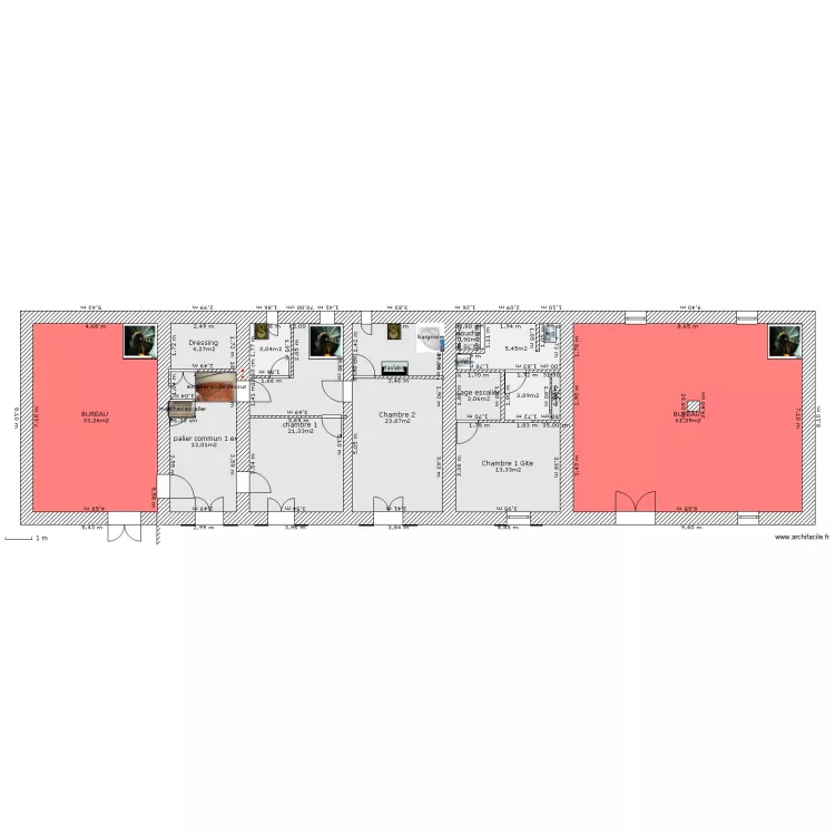 Mas St Jean 1 er &eacute;tage Modifi&eacute;. Plan de 