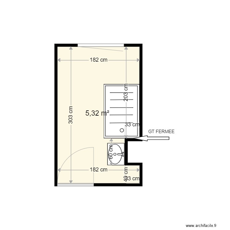 AALTE FABRICE . Plan de 1 pièce et 5 m2