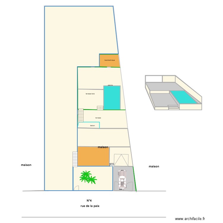 implantation piscine. Plan de 0 pièce et 0 m2