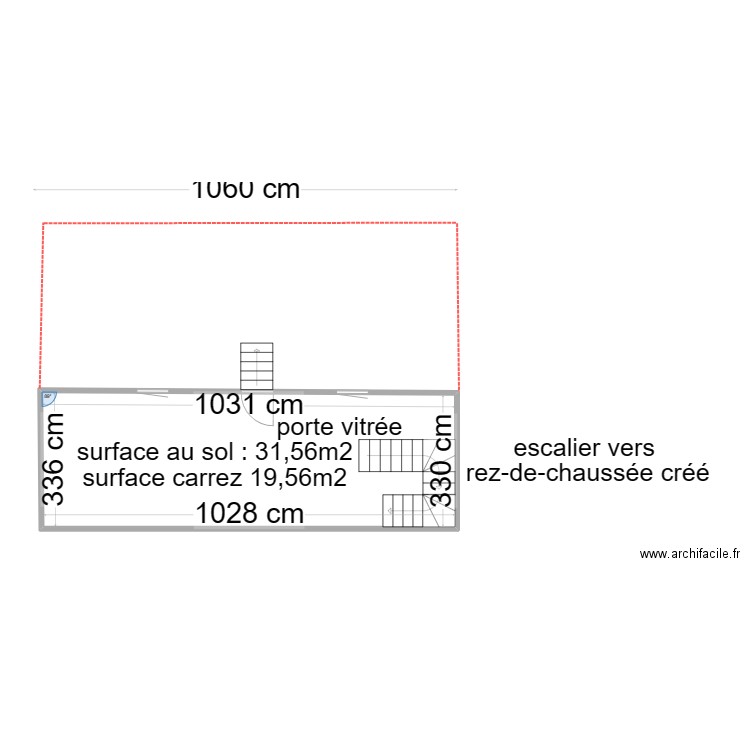 COMMANDERIE_SOUS-SOL. Plan de 1 pièce et 34 m2