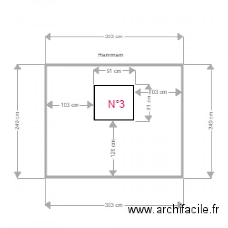 f Hammam maçon. Plan de 0 pièce et 0 m2