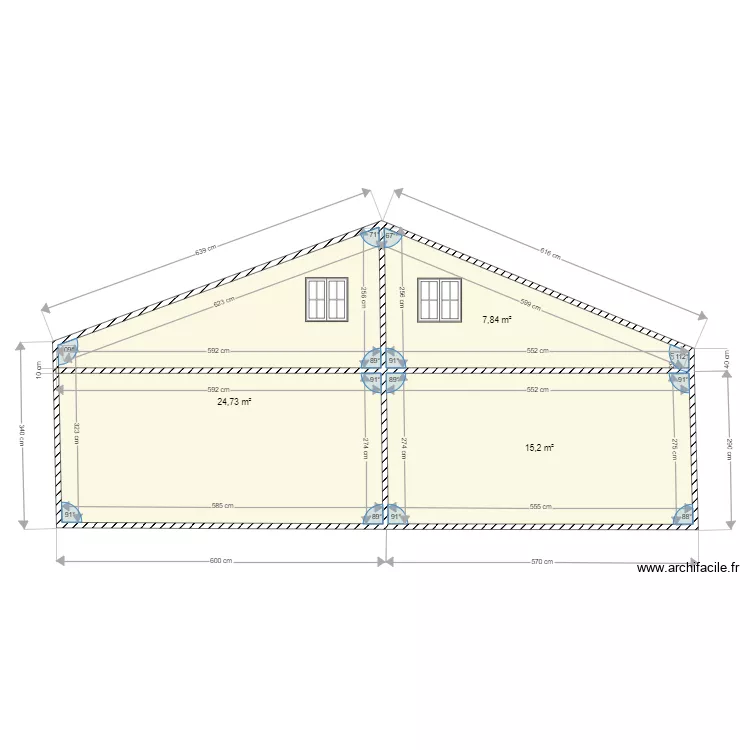 facade sud 66. Plan de facade sud 66. Plan de