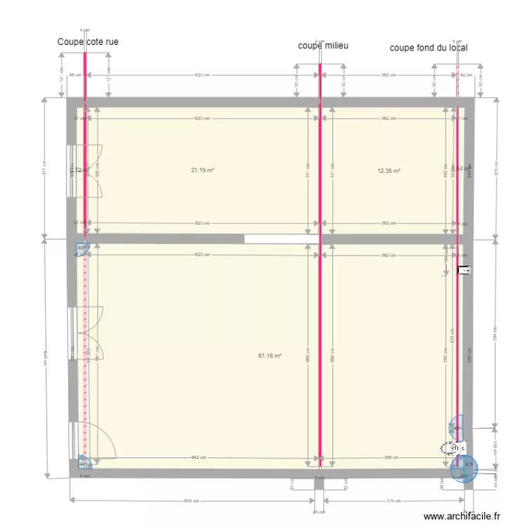 DP BEGLES local toit. Plan de 
