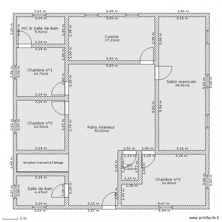 Maison Maroc. Plan de 0 pièce et 0 m2