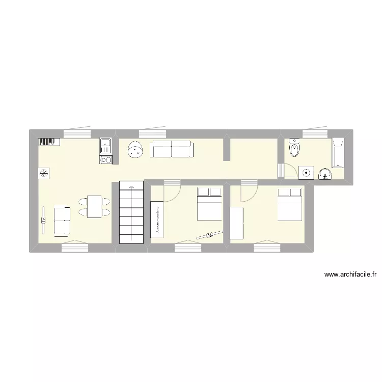 DOULLENS-18 place de la Gare-Appt n&deg;2. Plan de 