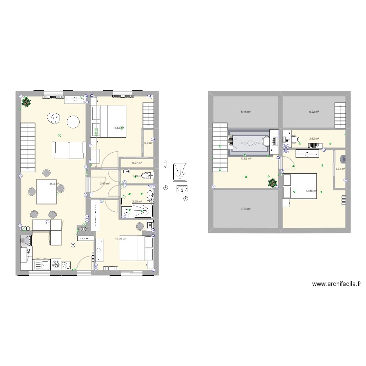 maison francis v13. Plan de 16 pièces et 118 m2