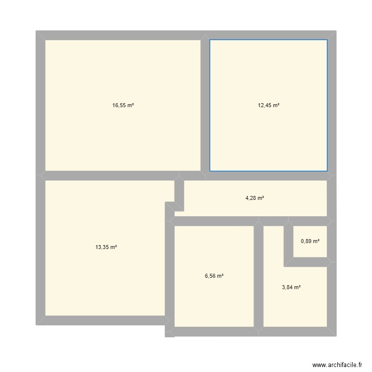 APPARTEMENT DUNIERES. Plan de 7 pièces et 58 m2