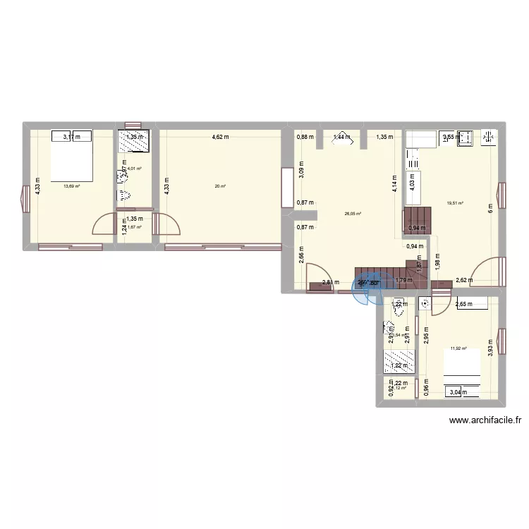 307 Projet tranche 2. Plan de 9  et 102 m²