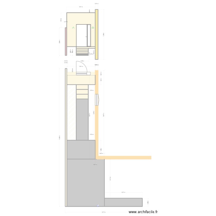 Rambouillet entree facade 3. Plan de 18 pièces et 62 m2