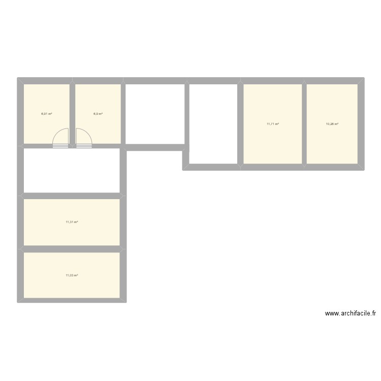 FORT MAHON 1. Plan de 6 pièces et 58 m2