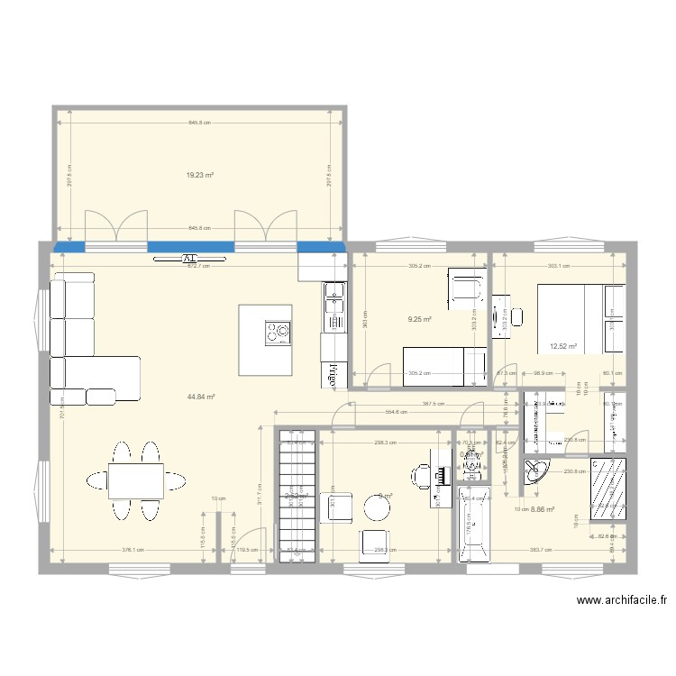 Maison SARAN EVALO  V2 SDB . Plan de 8 pièces et 107 m2