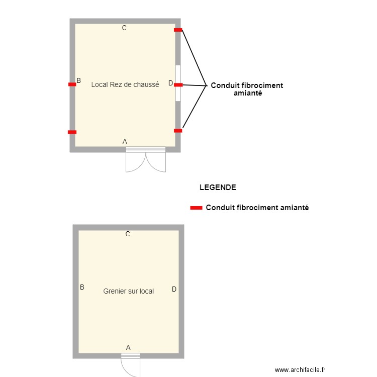 local pompage. Plan de 2 pièces et 55 m2