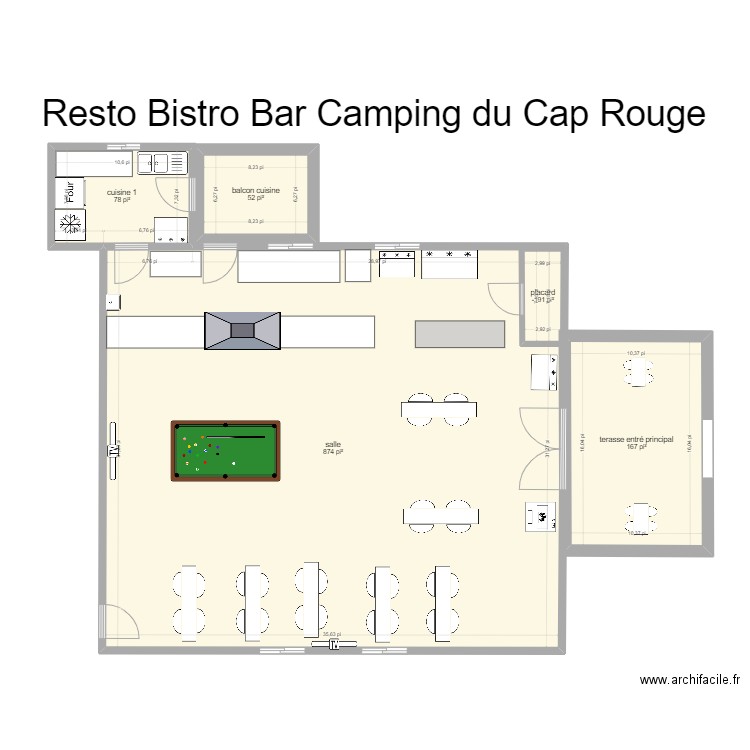 salle 2. Plan de 5 pièces et 133 m2