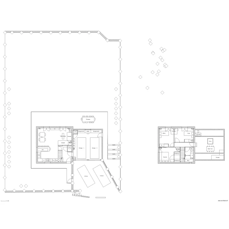 Poteaux et pickets. Plan de Poteaux et pickets. Plan de