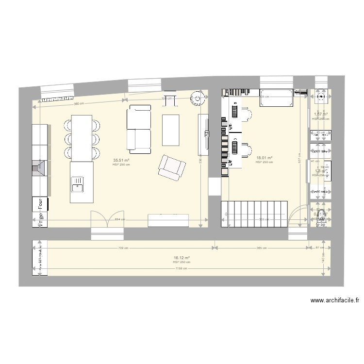 Maison Messimy étage 1 cuisine v2. Plan de 0 pièce et 0 m2