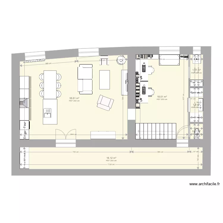 Maison Messimy &eacute;tage 1 cuisine v2. Plan de 