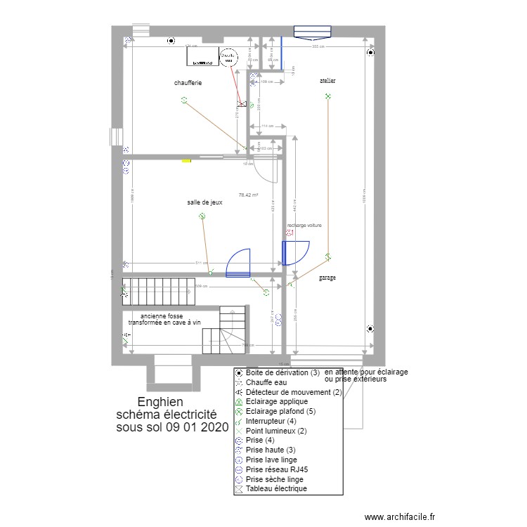 Hippolyte PINAUD sous sol électricité 09 01 2020. Plan de 0 pièce et 0 m2