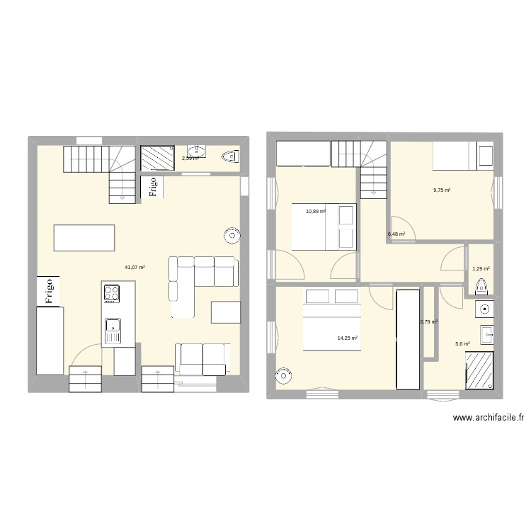 garage. Plan de 9 pièces et 93 m2